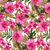 Rose & Hubble Aloha Hawaiianischer Baumwollstoff mit Blumenmuster, Blau/Pink (CP0737)